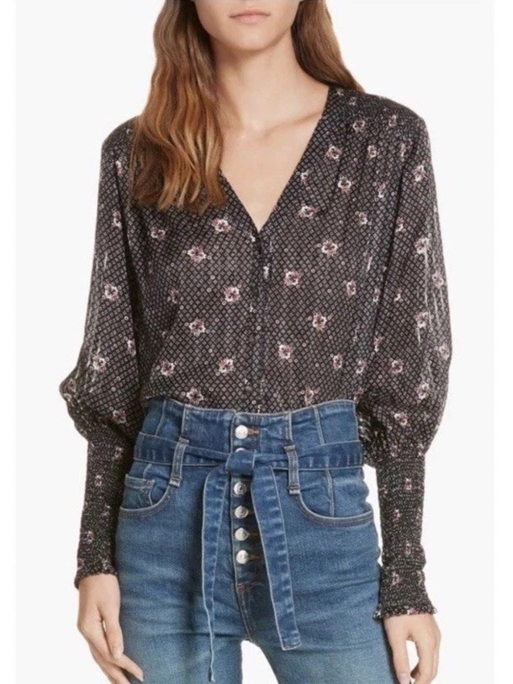 Veronica Beard Silk Blouse Buttons Women 8